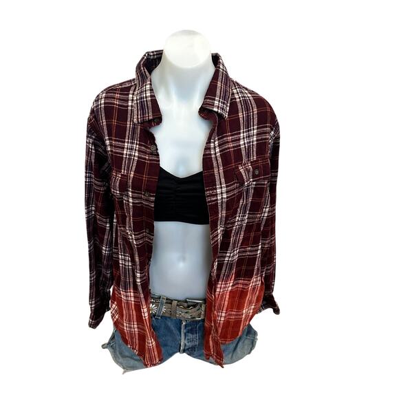 University of Montana Grizzlies Plaid Flannel Shirt LARGE Oversized Football UM - Picture 4 of 6